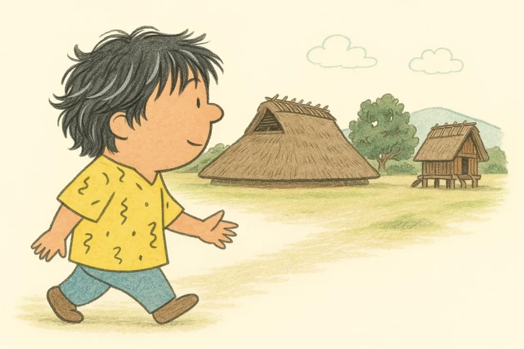 平出遺跡を歩くなりさん