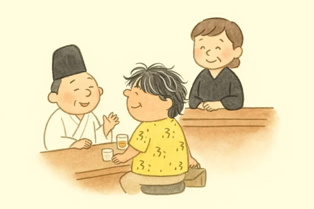 会津若松で宮司さんとスナックで飲む